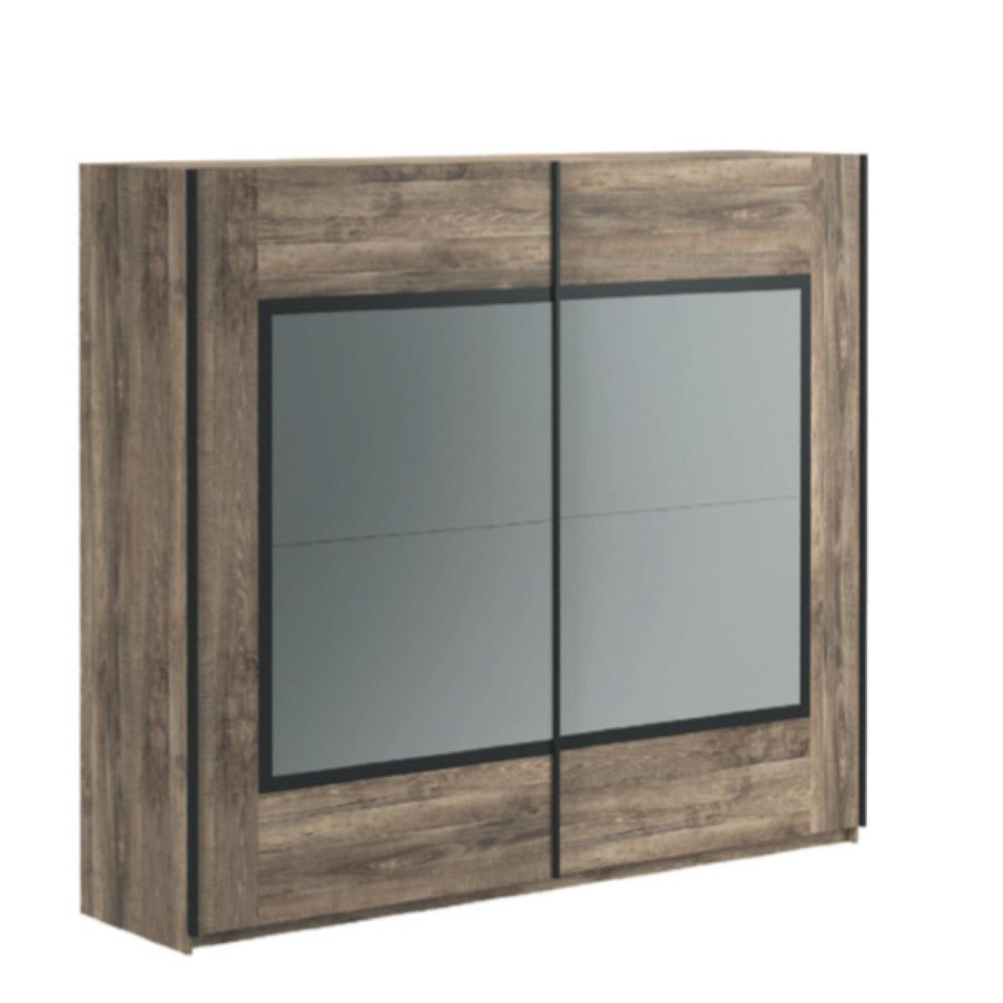 JLC KREATION Armoire adulte en bois avec portes coulissantes pierre