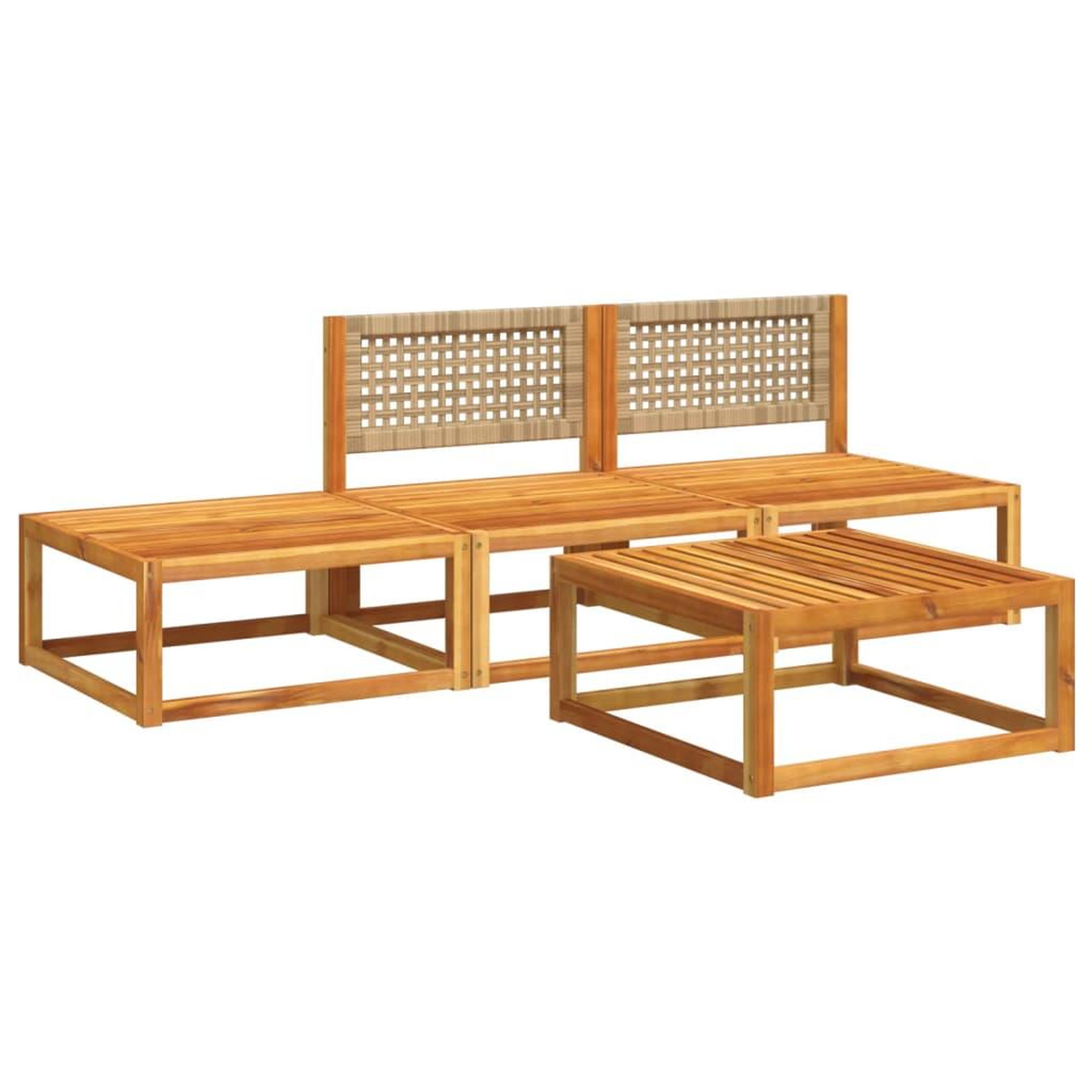Voir la diapositive 3 : VIDAXL Salon de jardin avec coussins 4 pcs bois d'acacia massif