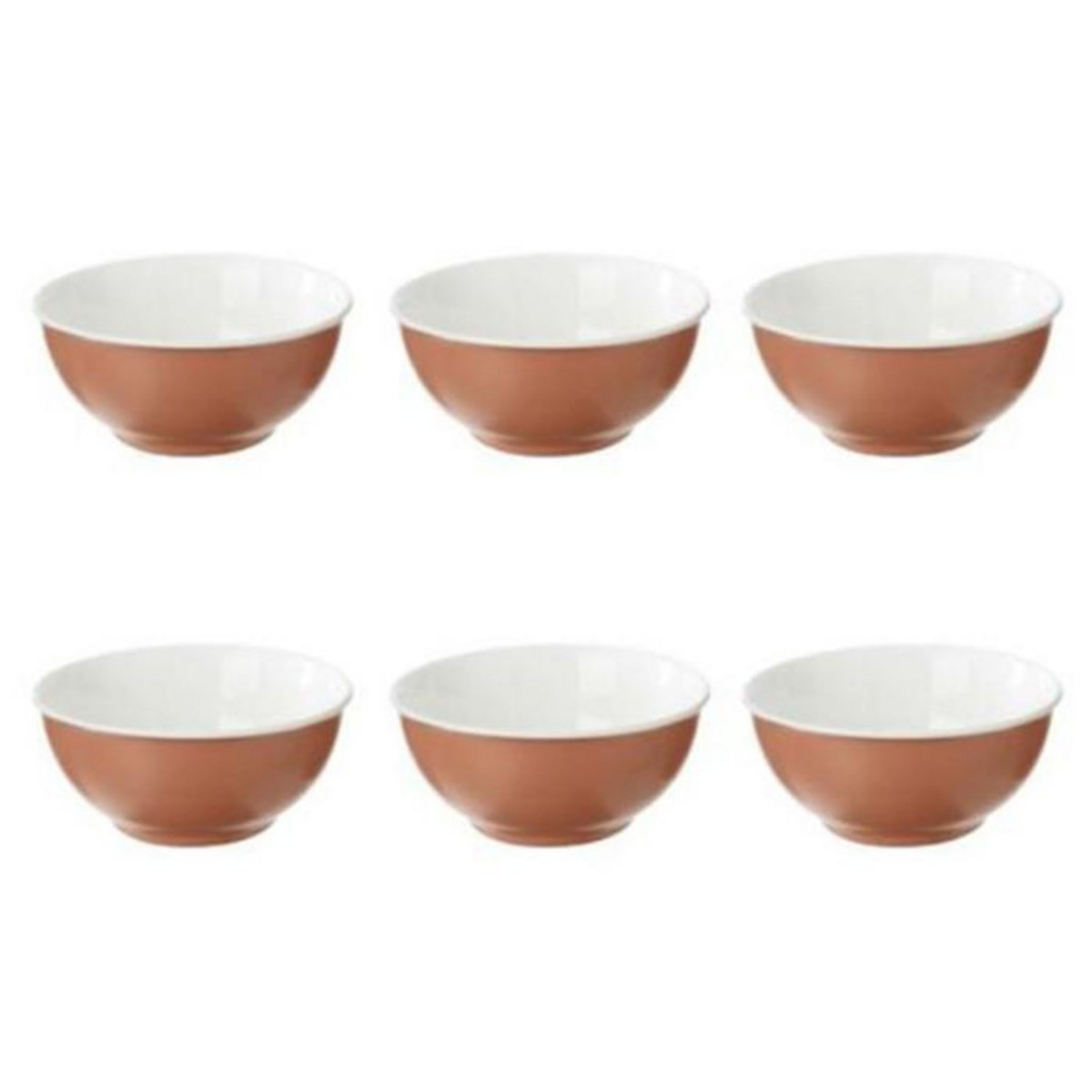 SECRET DE GOURMET Lot de 6 Bols en Porcelaine  Nature  52cl Terracotta