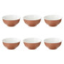 Voir la diapositive 1 : SECRET DE GOURMET Lot de 6 Bols en Porcelaine  Nature  52cl Terracotta