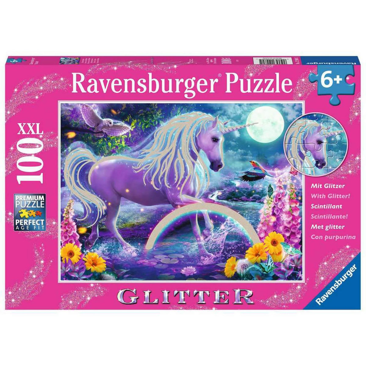 RAVENSBURGER PUZZLE 100PXXL LICORNE SCINTILLANTE COLL.PAILLETTE