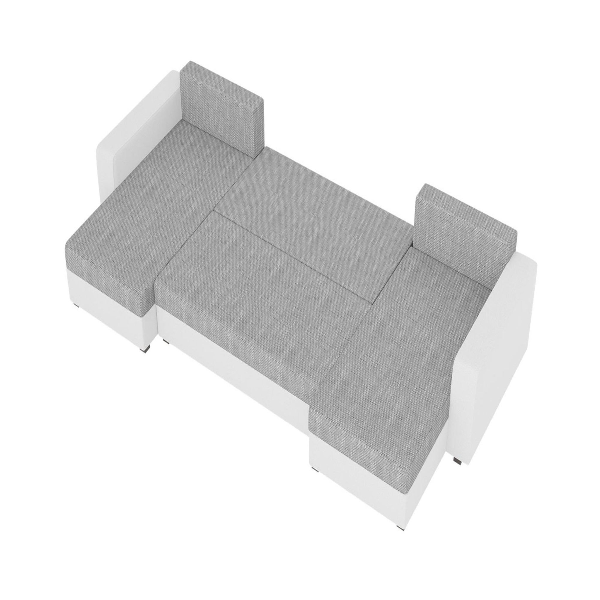 Voir la diapositive 3 : BEST MOBILIER Romy - canapé panoramique en u - 7 places - convertible avec coffre - en tissu et pu