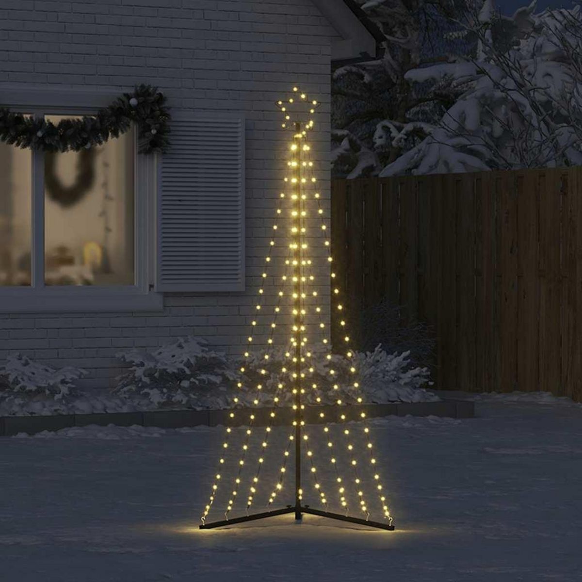VIDAXL Sapin de Noël a LED 339 LED blanc chaud 182 cm