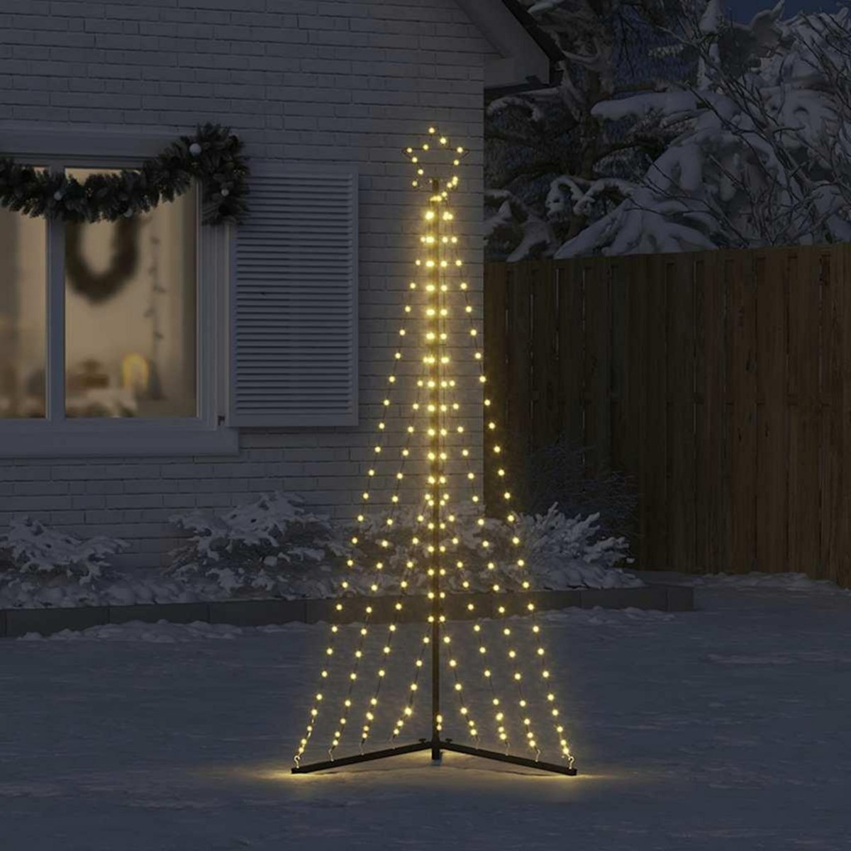 VIDAXL Sapin de Noël a LED 339 LED blanc chaud 182 cm
