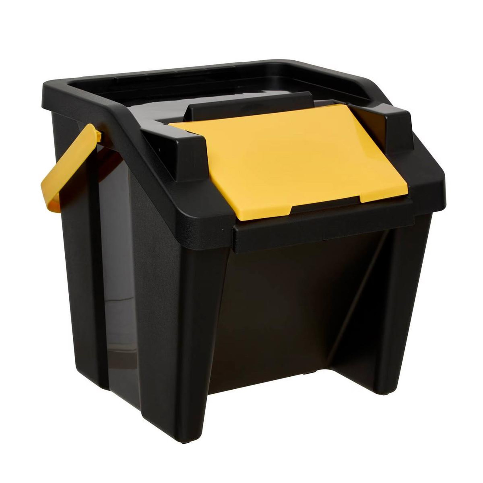 Voir la diapositive 4 : FIVE Lot de poubelles de tri  empilables  30l noir