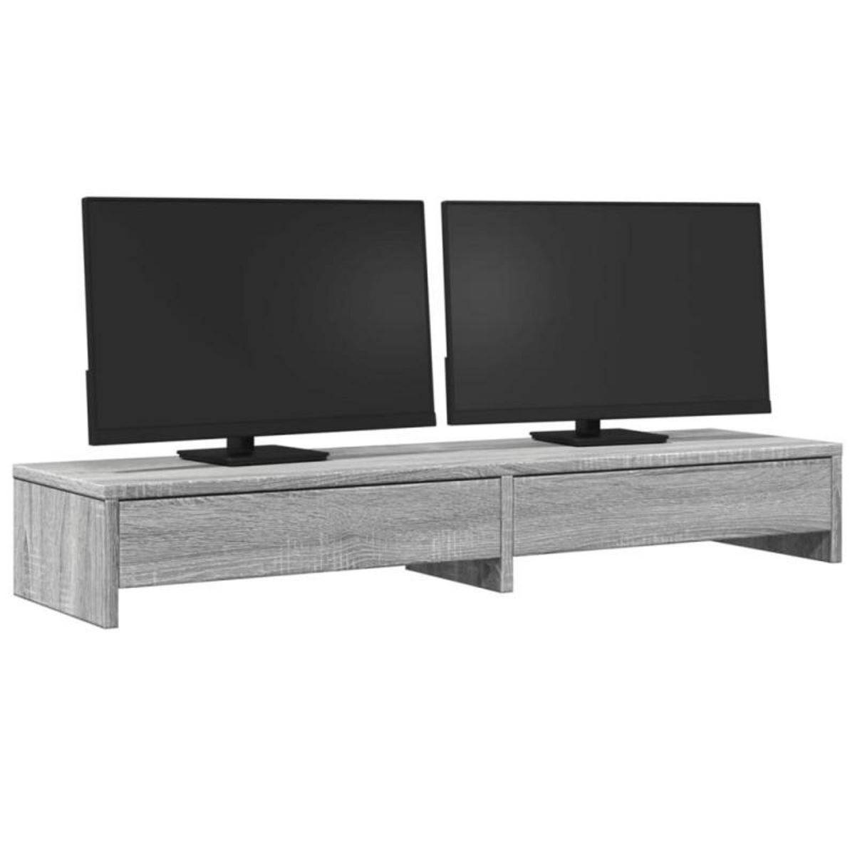VIDAXL Support de moniteur avec tiroirs sonoma gris bois d ingénierie