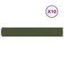 Voir la diapositive 2 : VIDAXL Bordures pelouse 10pcs vert olive 15x103cm acier lamine a froid
