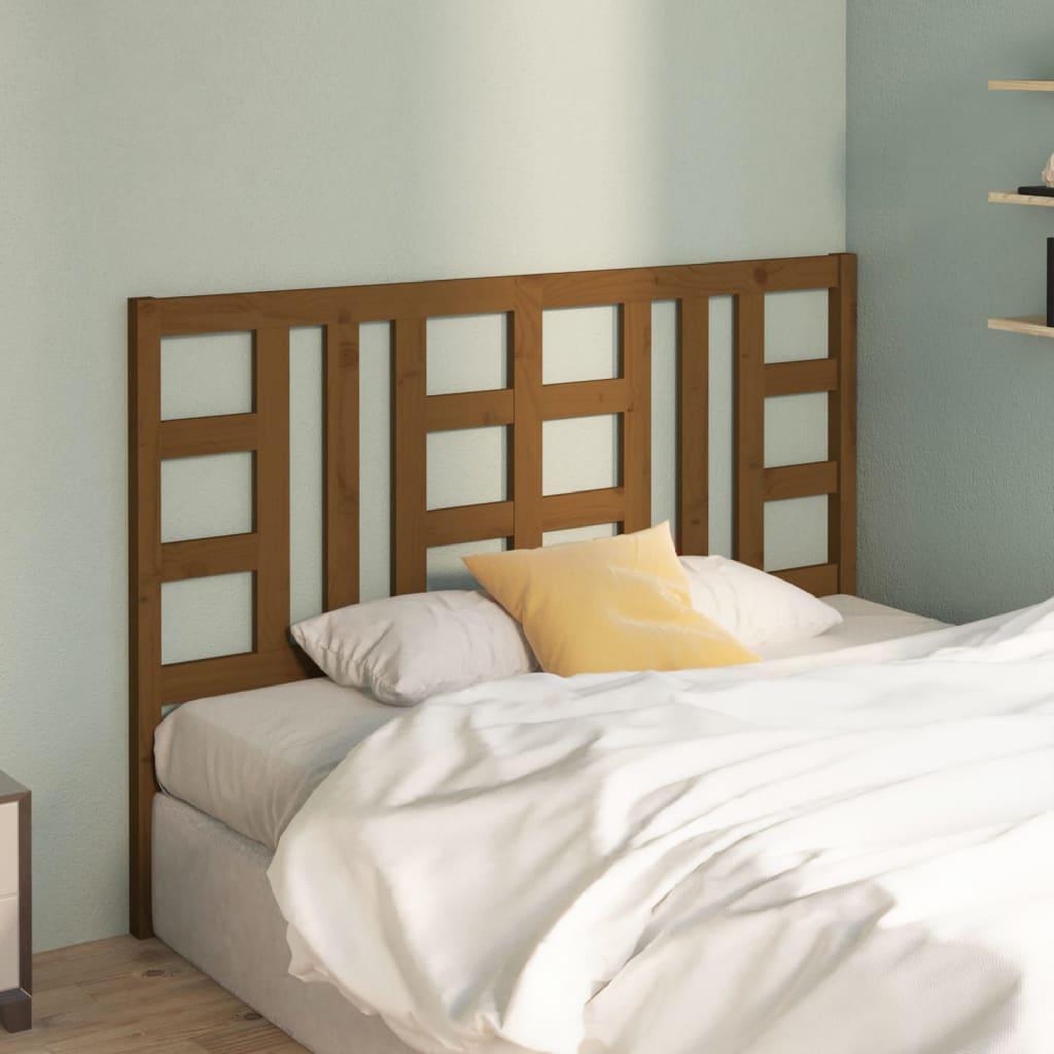 Voir la diapositive 3 : VIDAXL Tete de lit Marron miel 146x4x100 cm Bois massif de pin
