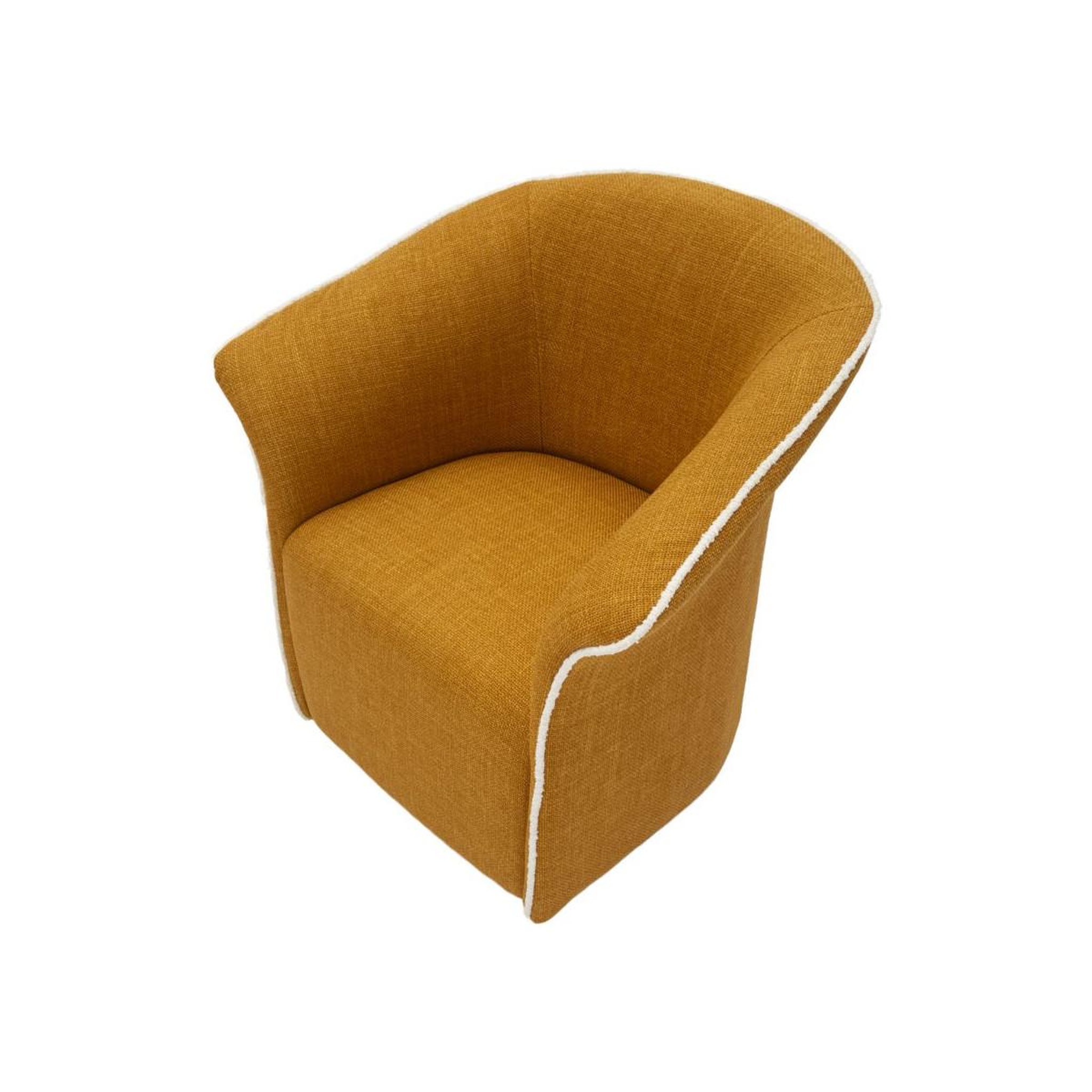 Voir la diapositive 4 : Paris Prix Fauteuil pivotant design  siena  83cm moutarde