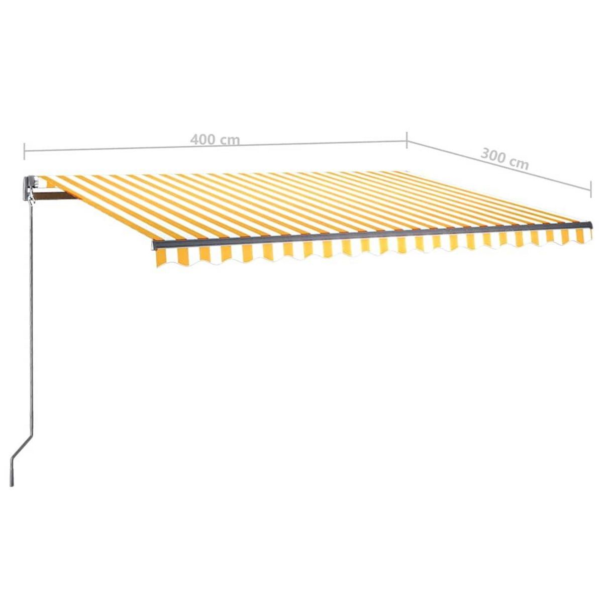 VIDAXL Auvent automatique sur pied 400x300 cm Jaune et blanc