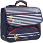 Voir la diapositive 2 : little marcel Cartable 38 cm CP/CE1/CE2 bleu avec rayures blanches