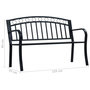 Voir la diapositive 6 : VIDAXL Banc de jardin 125 cm Noir Acier