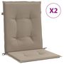 Voir la diapositive 2 : VIDAXL Coussins de chaise de jardin a dossier bas lot de 2 taupe