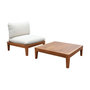 Voir la diapositive 1 : SWEEEK Fauteuil de jardin avec table basse bois d'acacia et bouclette beige - Yona