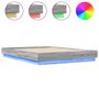 Voir la diapositive 2 : VIDAXL Cadre de lit avec LED sans matelas sonoma gris 120x200 cm