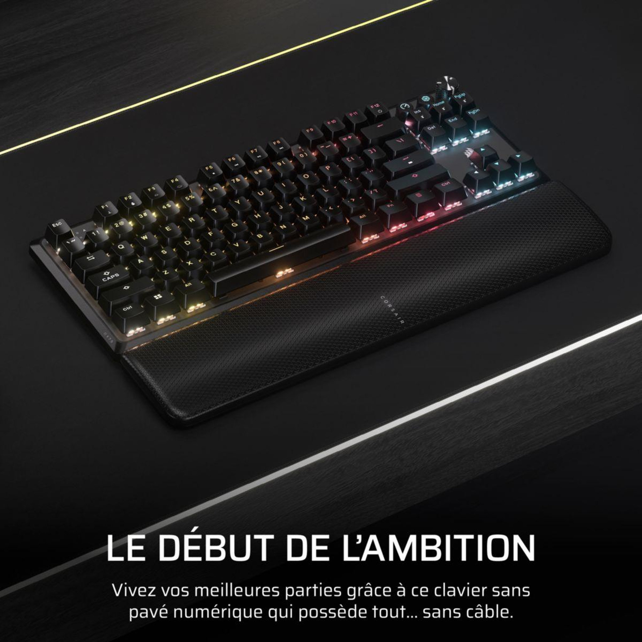 Voir la diapositive 2 : Corsair Clavier gamer sans fil k70 core tkl wireless