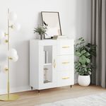 VIDAXL Buffet Blanc brillant 69,5x34x90 cm Bois d'ingenierie