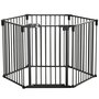 Voir la diapositive 1 : PAWHUT PawHut Barrière de sécurité - parc enclos chien modulable pliable - porte verrouillable - 6 panneaux acier et PP - dim. 362,5L max. x 76H cm noir
