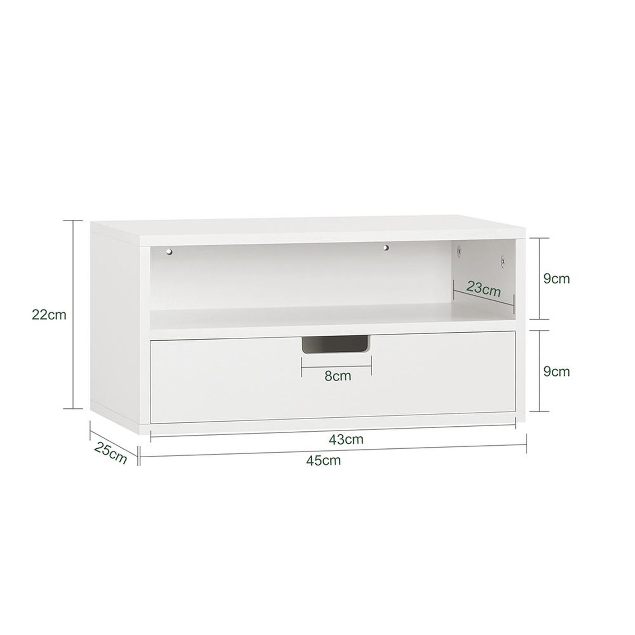 Voir la diapositive 3 : SOBUY Étagère Murale avec Tiroirs Blanc 45x25x22cm NKD03-WX2