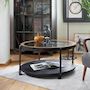Voir la diapositive 5 : ATMOSPHERA Table Basse Ronde en Métal  Chrono  89cm Noir