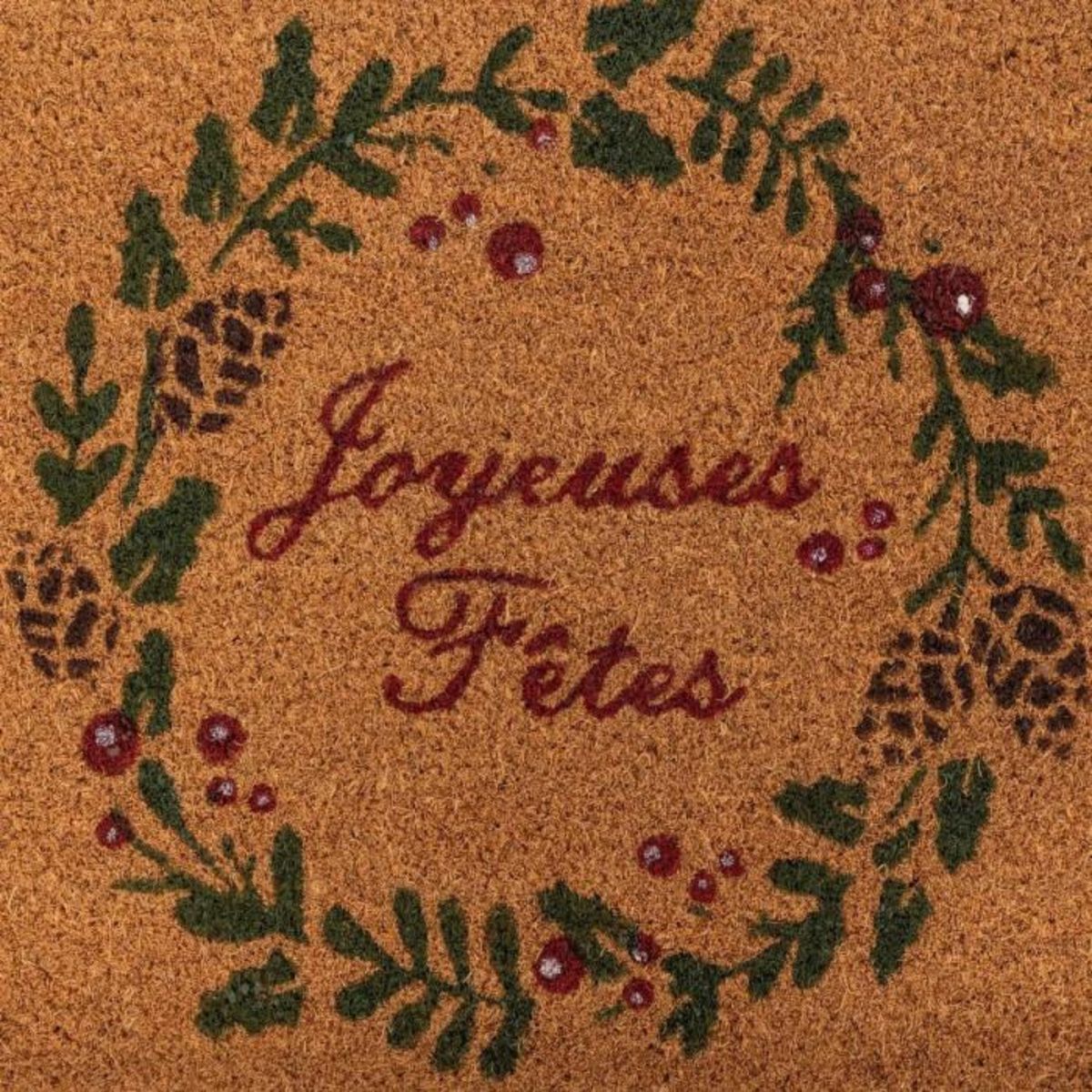 ATMOSPHERA Paillasson en Coco  Joyeuses Fêtes  40x60cm Marron
