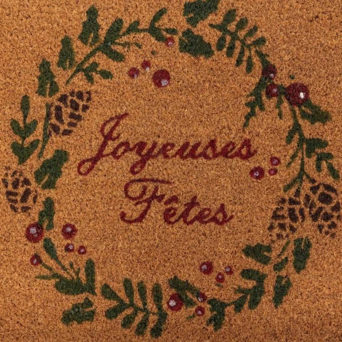 ATMOSPHERA Paillasson en Coco  Joyeuses Fêtes  40x60cm Marron