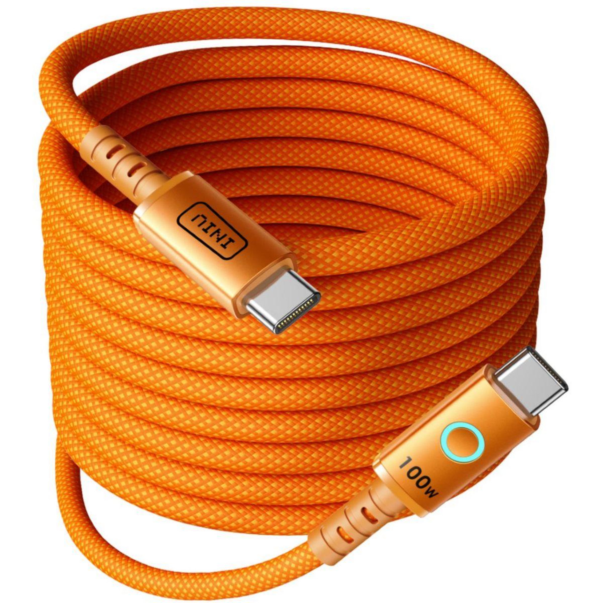 INIU Câble usb c 100w usb-c/usb-c 2m leopard orange