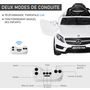 Voir la diapositive 5 : HOMCOM Voiture véhicule électrique enfant 6 V vitesse 3 Km/h télécommande effets sonores + lumineux Mercedes GLA AMG blanc
