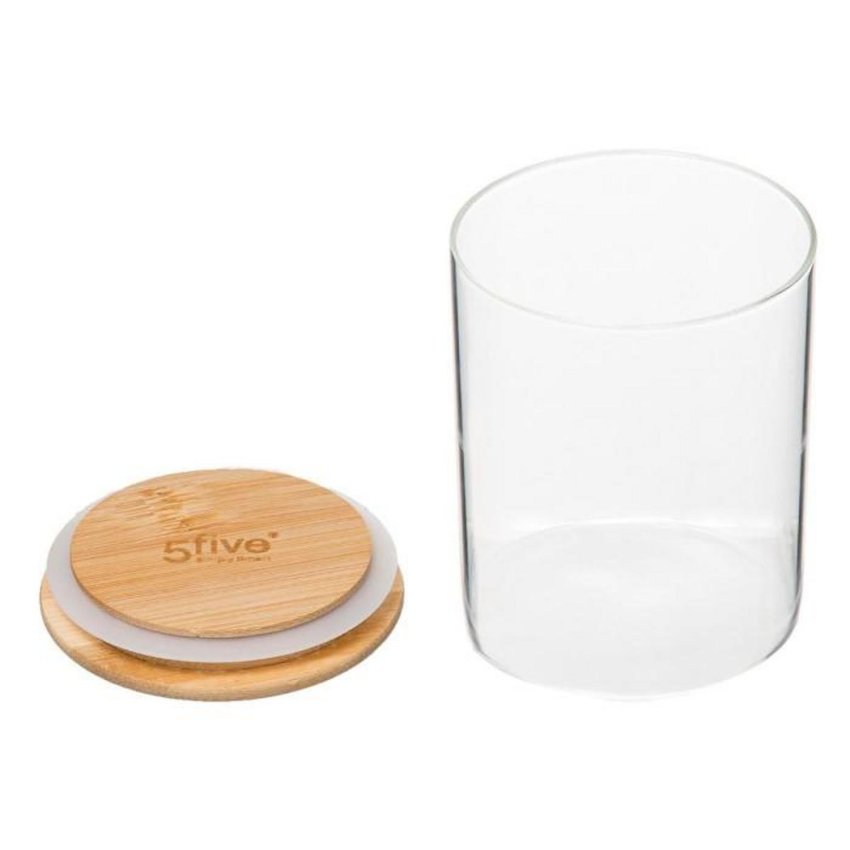 FIVE Lot de 3 Bocaux en Verre  Bambou  0,47L Naturel