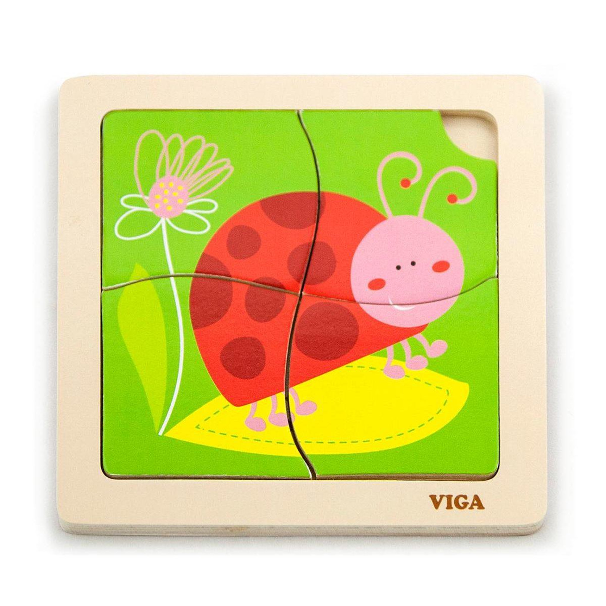 VIGA Puzzle plat pratique  50140 - coccinelle
