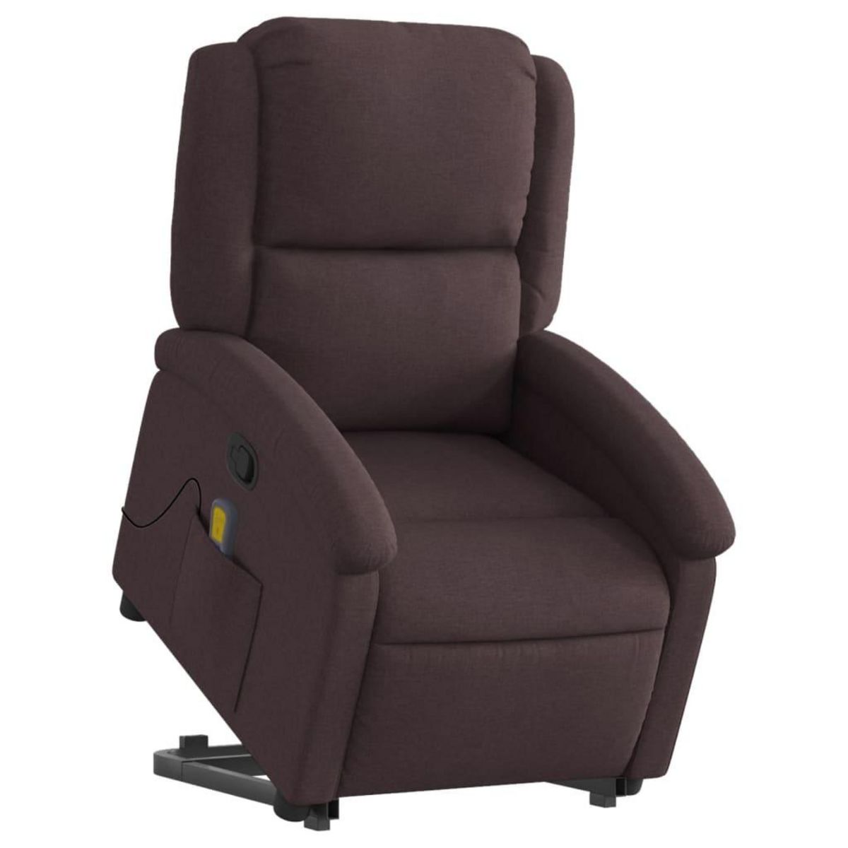 VIDAXL Fauteuil inclinable de massage Marron fonce Tissu