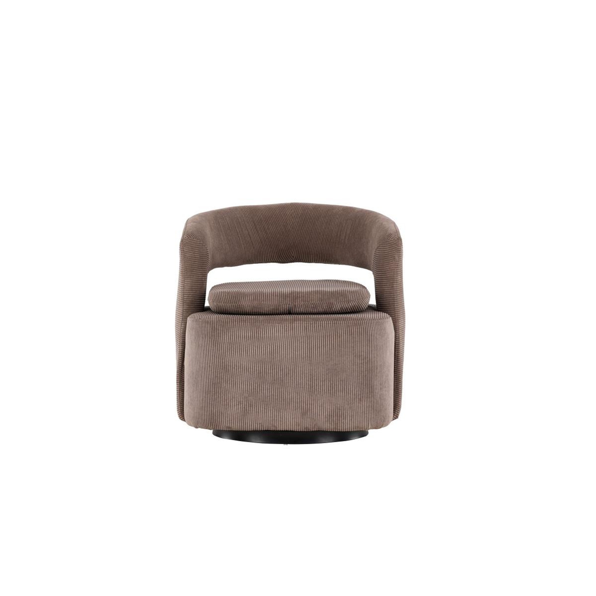 Voir la diapositive 4 : Paris Prix Fauteuil design en tissu  laurel  75cm marron