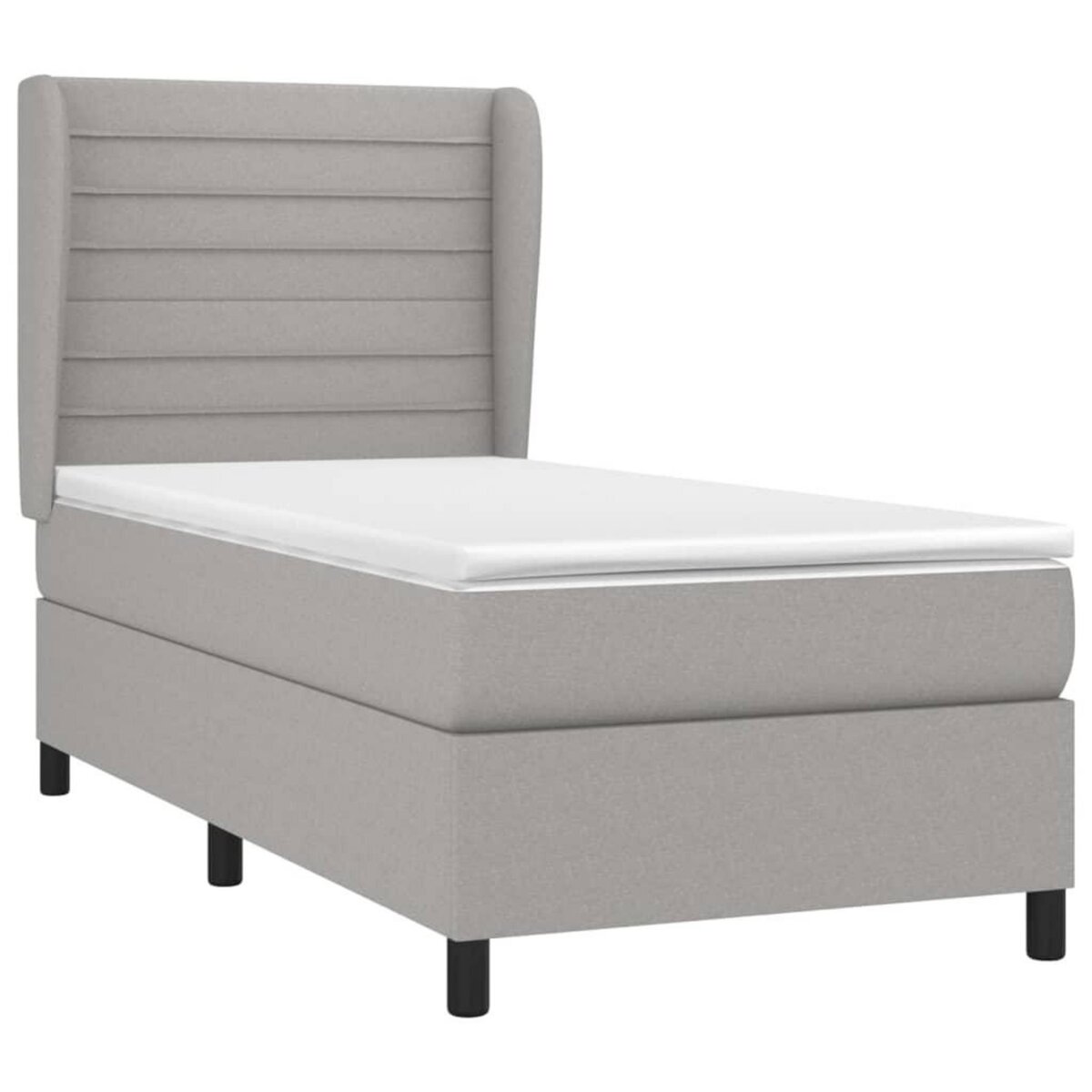 VIDAXL Sommier a lattes de lit avec matelas Gris clair 80x200 cm Tissu