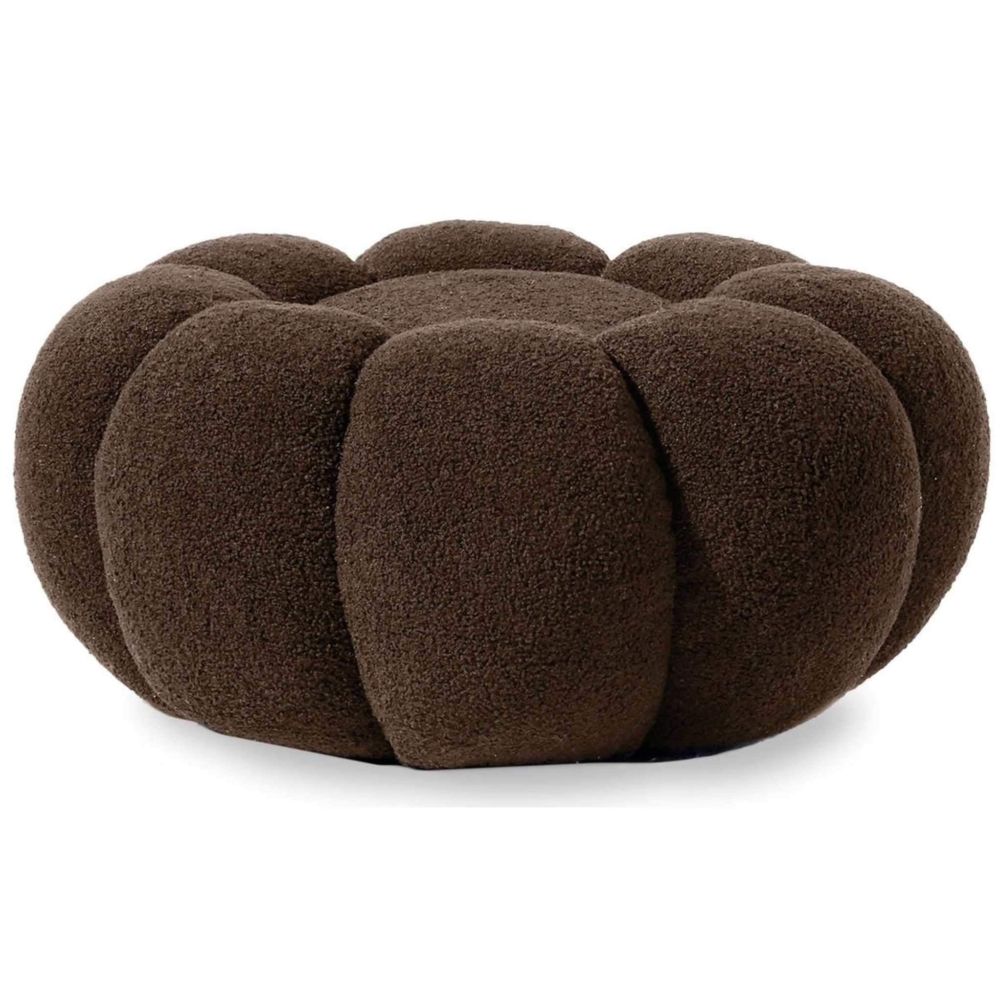 Voir la diapositive 2 : Paris Prix Pouf design fleur  bouclette  61cm marron