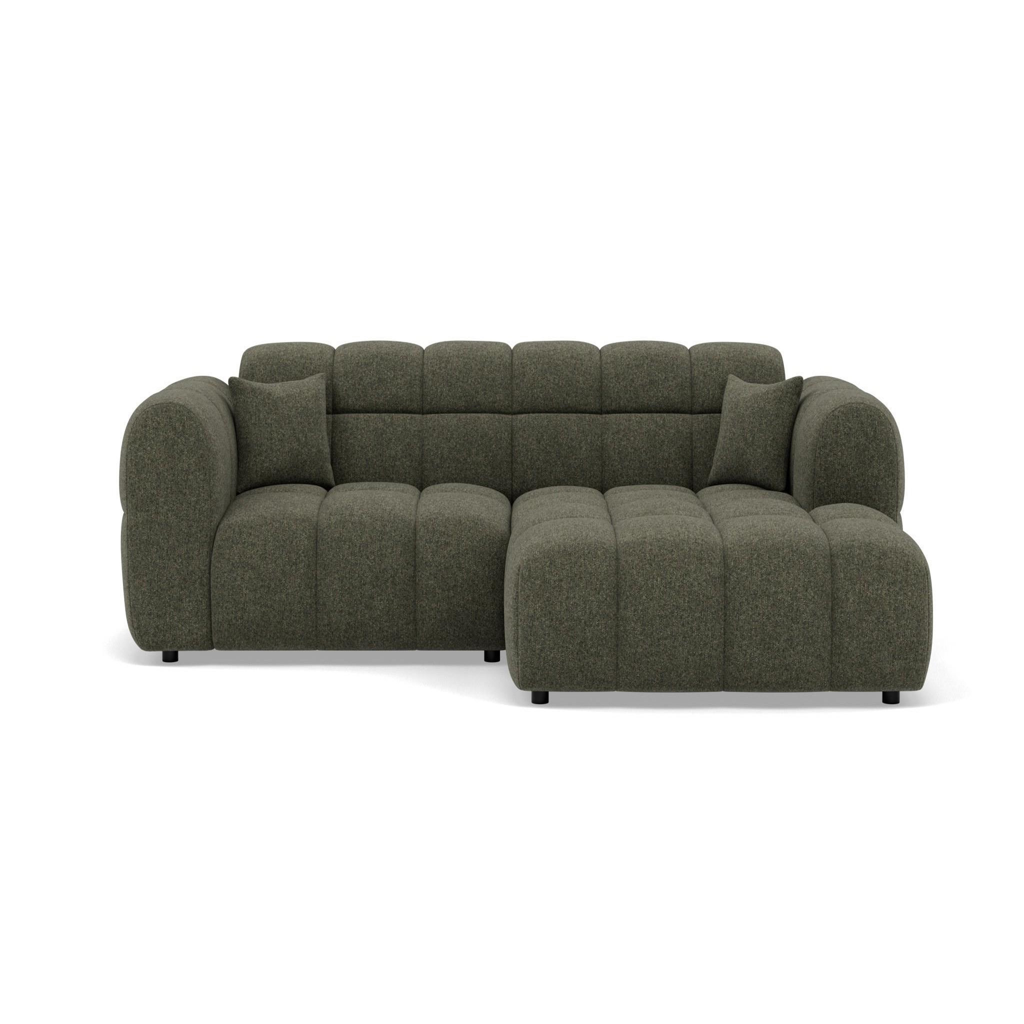 Voir la diapositive 1 : BEST MOBILIER Mini ray - canapé d'angle droit 4 places en tissu texturé
