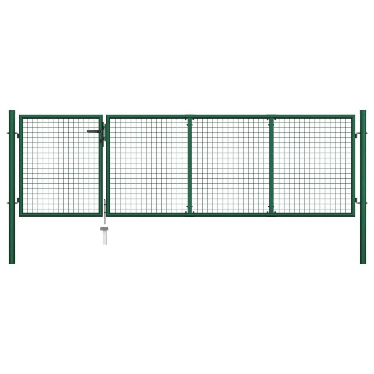 VIDAXL Portillon Acier 350x100 cm Vert