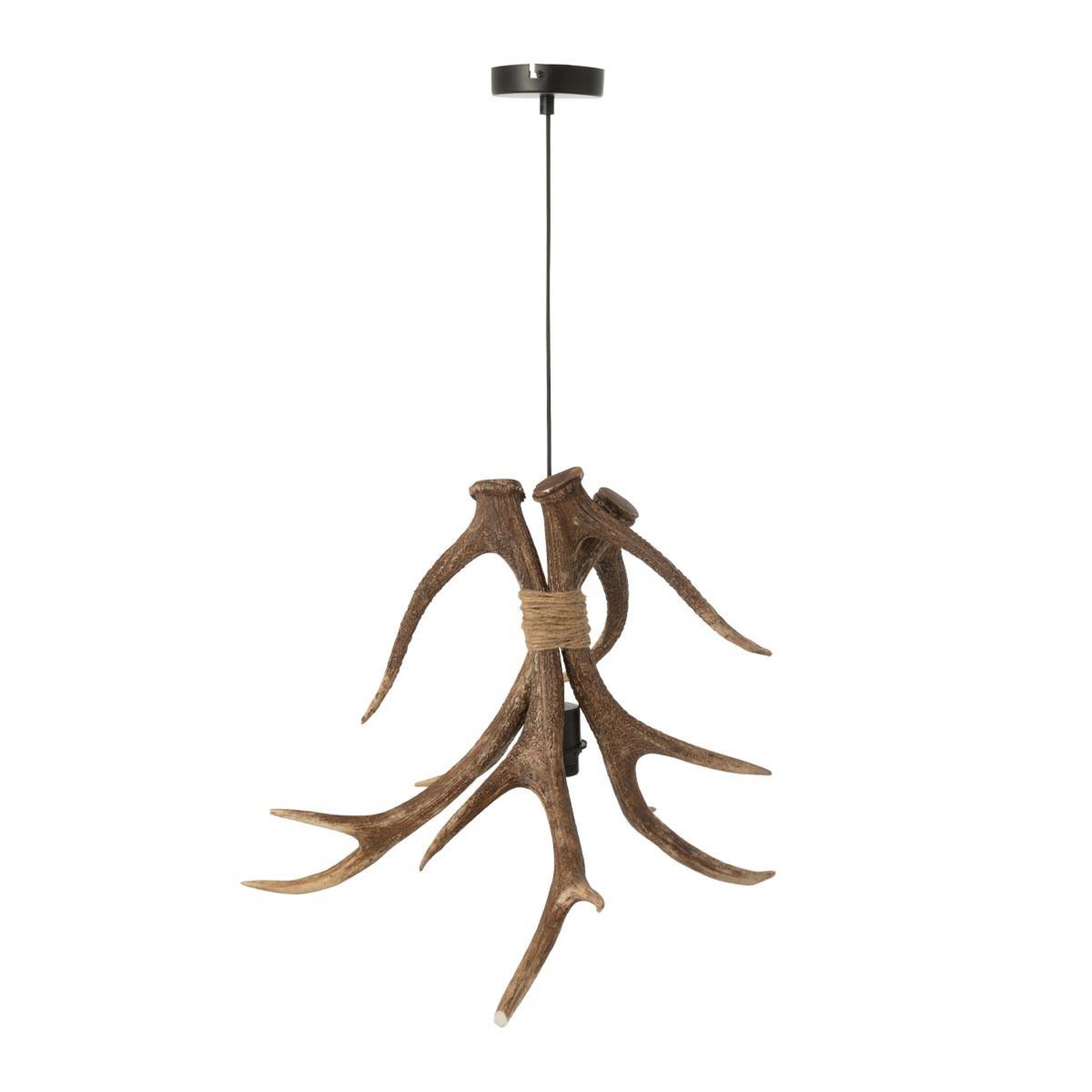 J-LINE Lampe suspension branches  antlers  56cm marron