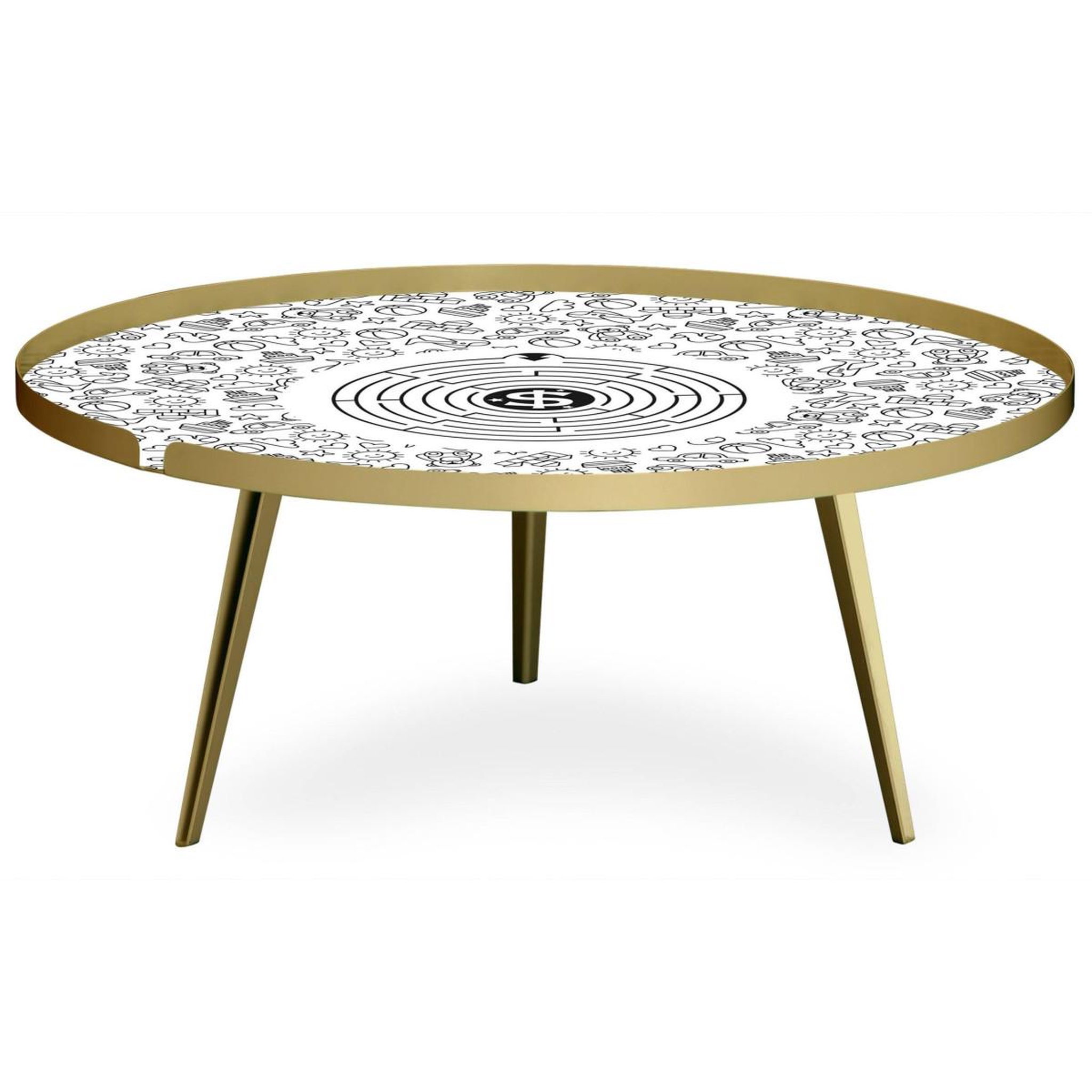 Voir la diapositive 2 : Paris Prix Table basse à rebord 2 covers  kid  90cm or
