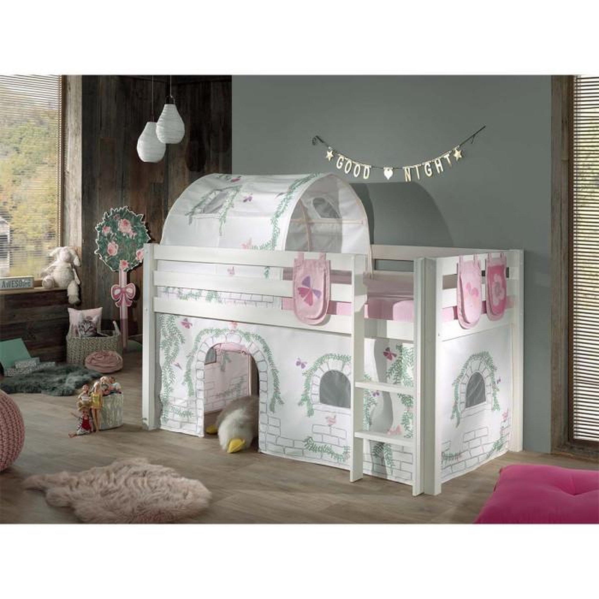 Voir la diapositive 4 : Paris Prix Pack - Lit Enfant, Tente, Tunnel & 3 Pochettes  Pino Birdy  Blanc