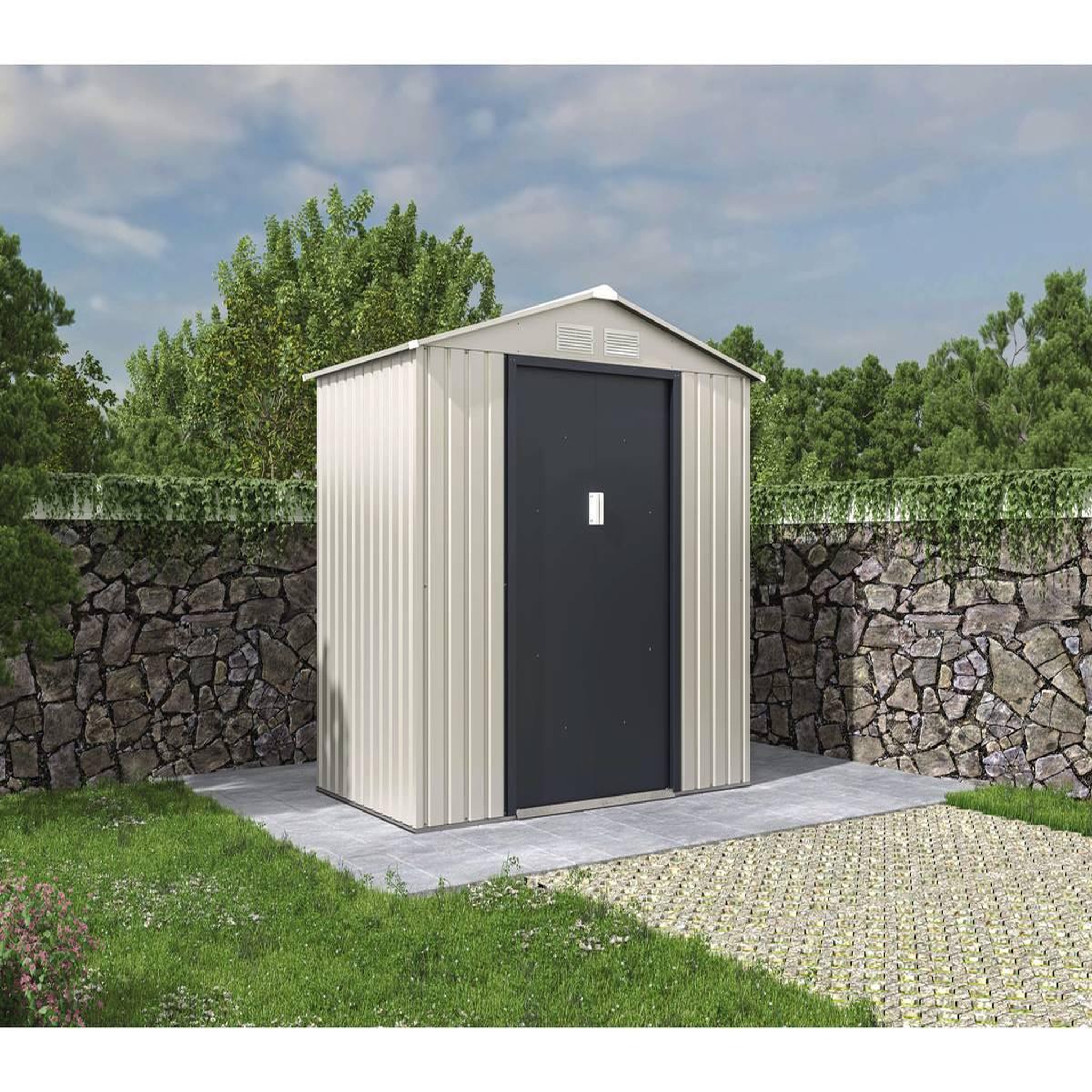 Voir la diapositive 2 : Habitat et Jardin Abri de jardin métal  nebraska  - 2.71 m² - beige/gris anthracite