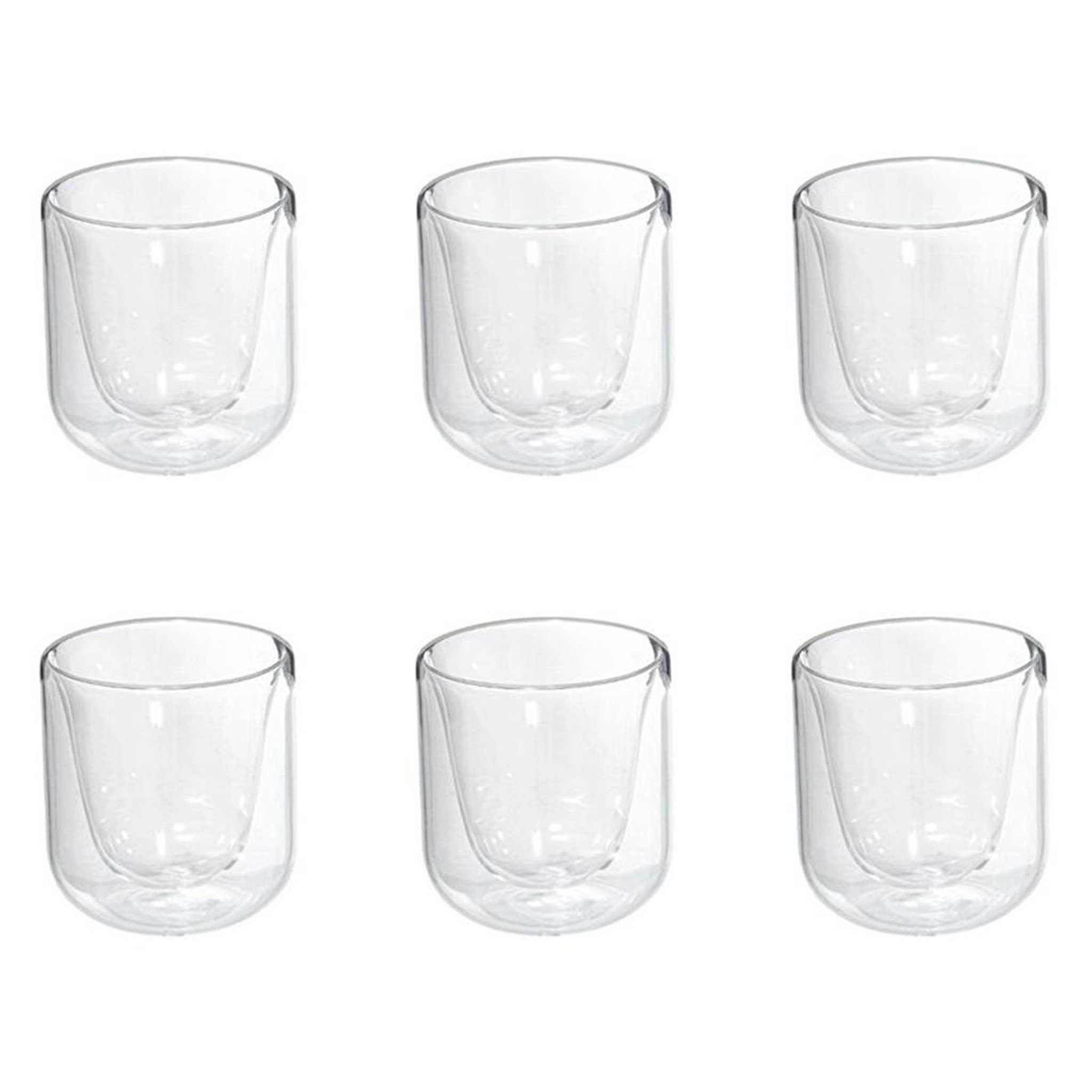 SECRET DE GOURMET Lot de 6 tasses double paroi  forte  20cl transparent