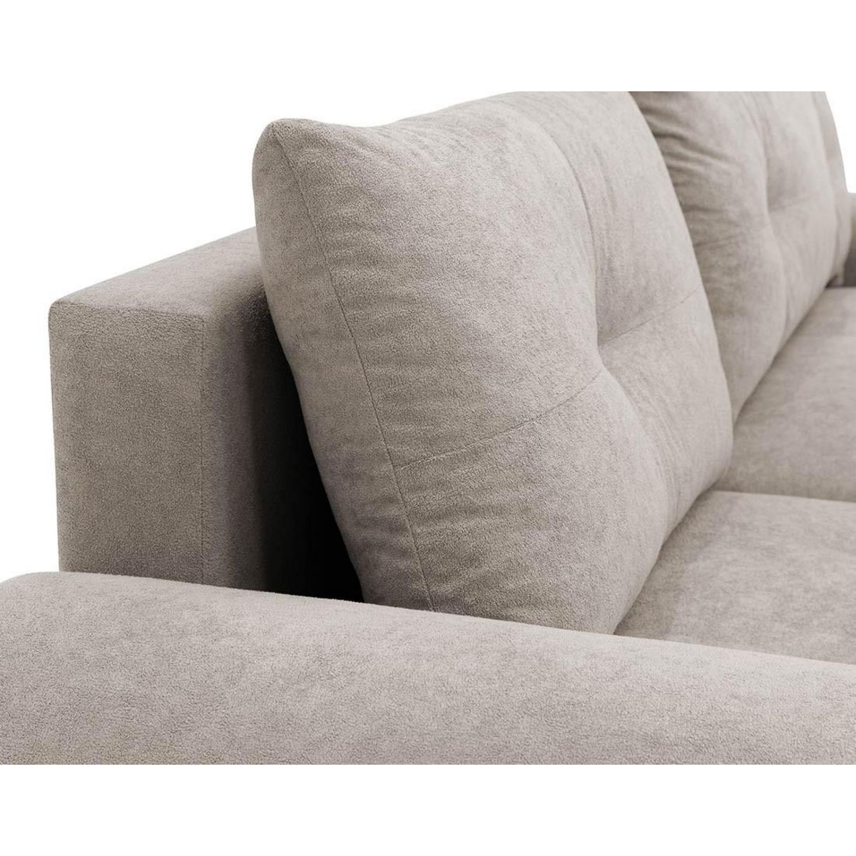 BEST MOBILIER Luzzio - canapé d'angle gauche 4 places convertible avec coffre en tissu texturé