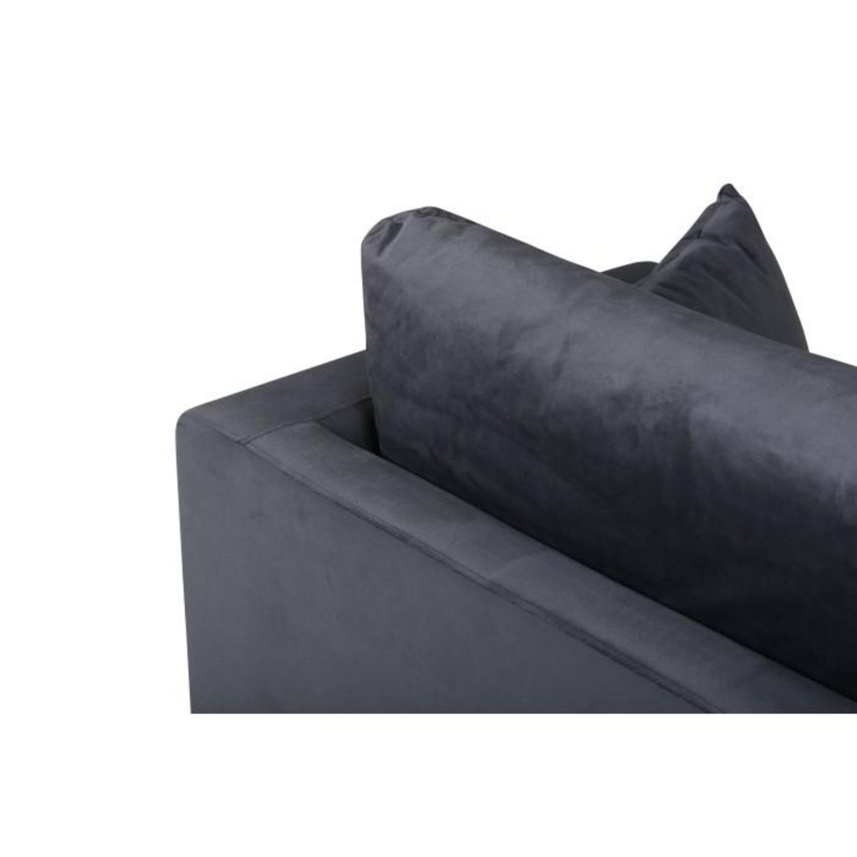 Paris Prix Fauteuil en Velours  Sofia  104cm Gris Foncé