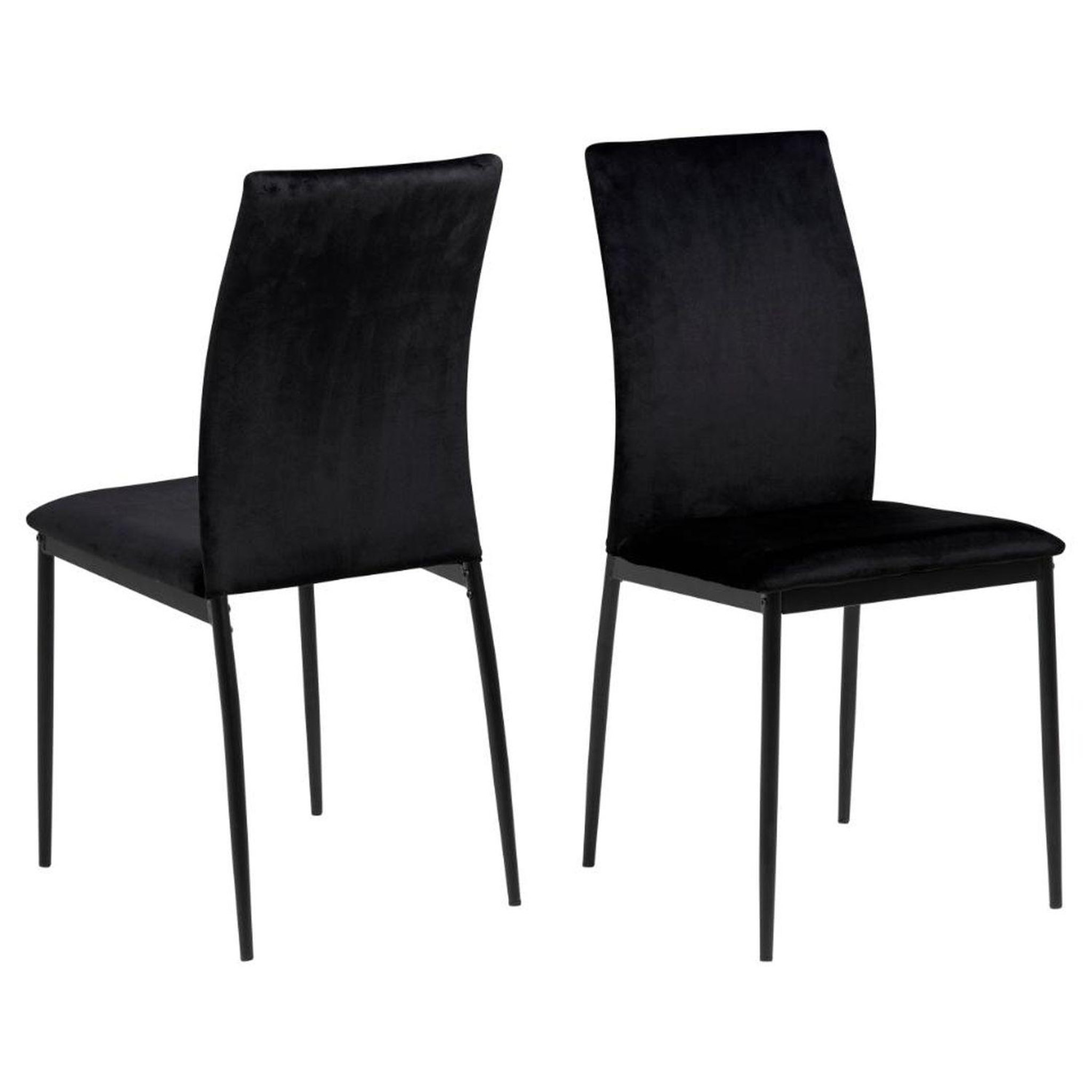 TOILINUX Lot de 4 chaises de salle à manger tissu dublin midena - noir