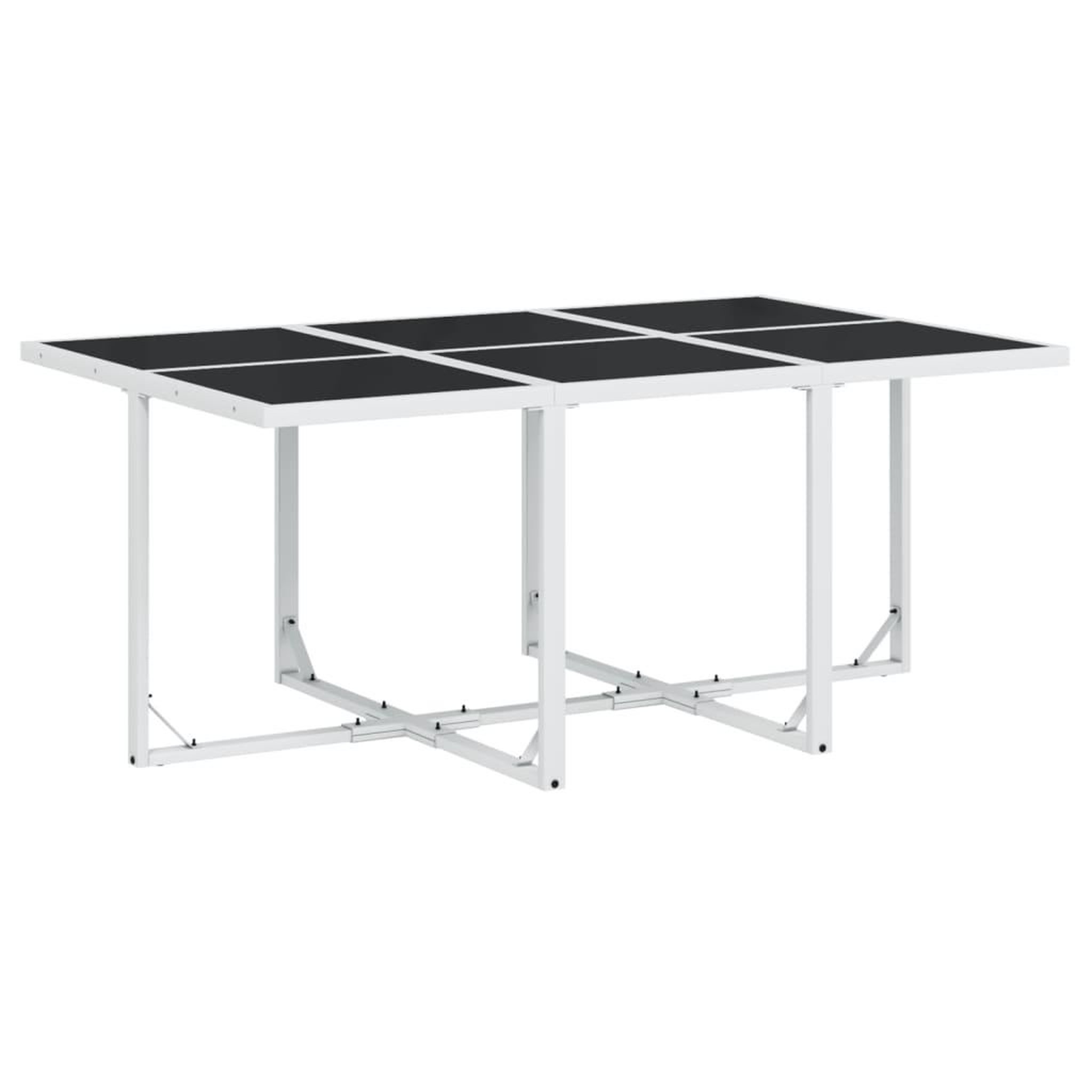 Voir la diapositive 3 : VIDAXL Ensemble a manger de jardin avec coussins 11pcs blanc textilene