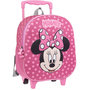 Voir la diapositive 2 : DISNEY Sac maternelle à roulettes 3D rose Minnie
