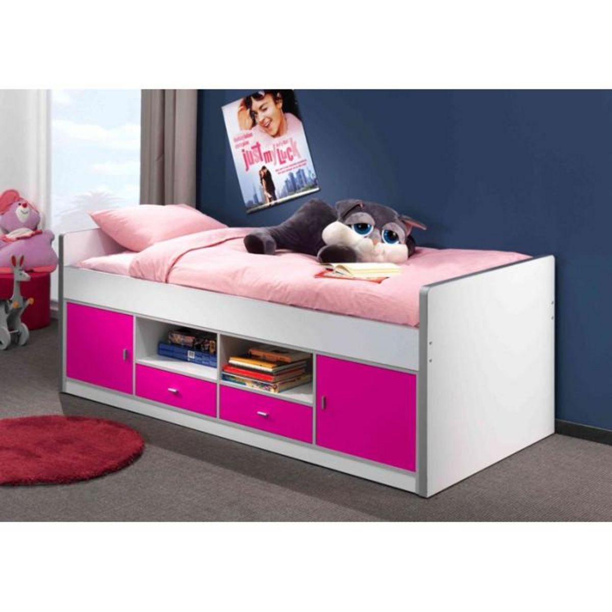 Paris Prix Lit Capitaine Enfant  Bonny  90x200cm Fuchsia