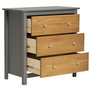 Voir la diapositive 2 : VS VENTA-STOCK Commode Bonnie Gris 3 Tiroirs, Fabriqué en Bois de pin Massif, 79 cm Longueur
