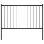 VIDAXL Panneau cloture et poteaux Acier enduit poudre 1,7x1,25 m Noir
