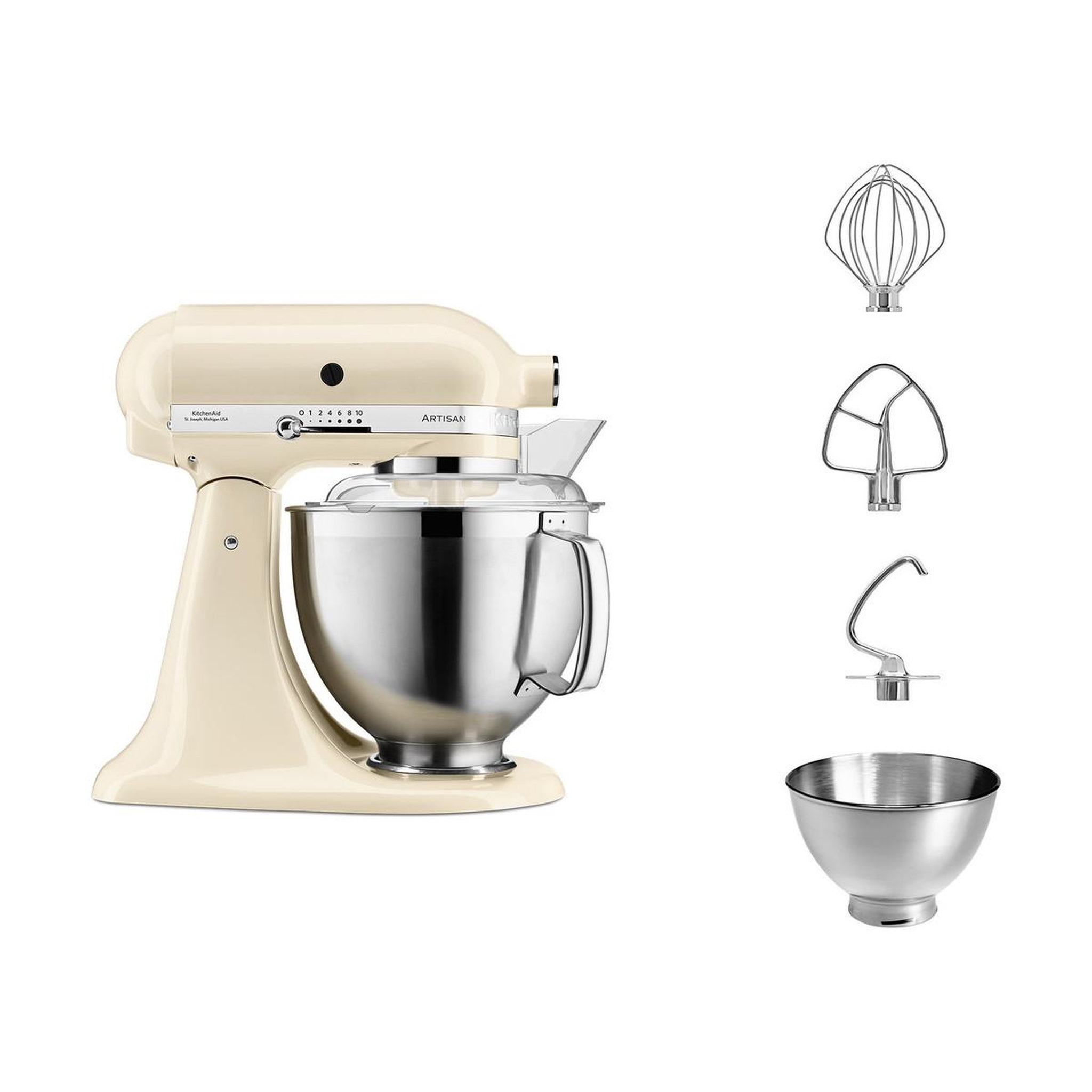 Voir la diapositive 3 : KitchenAid Robot pâtissier KitchenAid 5KSM185PSEAC crème